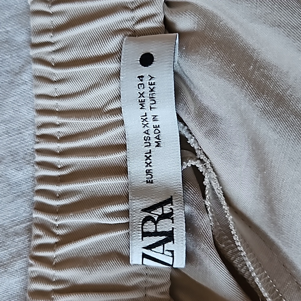 Zara Wide Leg Cream Trouser Pants Size XXlarge - Picture 14 of 16